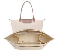 LOUKAYCCI Geldbörse Organizer-Einsatz für Longchamp Le Pliage S Handtasche Einsatz Filz Long Champ Tote Bag Organizer-Einsatz mit Becher (Beige, S)