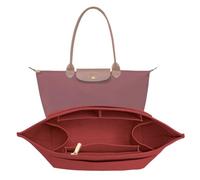 LOUKAYCCI Handtaschen-Organizer-Einsatz für Longchamp Le Pliage M Handtascheneinsatz aus Filz, lang, mit Tasse, Burgunderrot, Größe M