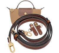 LOUKAYCCI Verstellbarer Schulterriemen aus Rindsleder für Longchamp Le Pliage Mini-Tasche Ersatz-Schulterriemen-Set