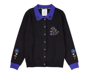 Loungefly Coraline Strickjacke mit Kragen und Libellenmotiv, Mehrfarbig, Größe S