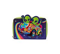 Loungefly Lisa Frank Cosmic Alien Ride Wallet, Mehrfarbig/Meereswellen (Ocean Tides), Einheitsgröße, Geldbörse mit umlaufendem Reißverschluss
