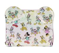 Loungefly Disney 100 Mickey and Friends Classic All Over Print Iridescent Zip Around Wallet