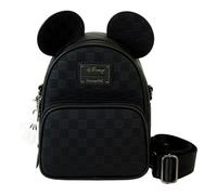 Loungefly Mickey Mouse Karierte Textur wandelbarer Mini-Rucksack & Umhängetasche