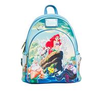 Loungefly Disney Die kleine Meerjungfrau Arielle Szene Damen Doppelriemen Schultertasche Geldbörse, Blau, Medium