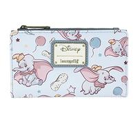 Loungefly Disney Dumbo Allover Print Bi-Fold Wallet, Blau, Medium, Geldbörse mit Reißverschluss, Blau, Medium, Geldbörse mit Reißverschluss, blau, M, Geldbörse mit Reißverschluss