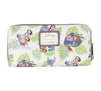 Loungefly Disney Lilo and Stitch Allover Print Reißverschluss Around Geldbörse, Weiß, Medium, Geldbörse mit Reißverschluss