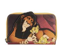 Loungefly Disney Lion King Bösewichte Narben-Geldbörse mit Reißverschluss, Einheitsgröße, Cartoon Villain, Kunstleder, Unisex, Damen, WALLET, Black, Applikation