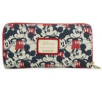Loungefly Disney Mickey & Minnie Mouse Geldbörse mit Reißverschluss, Kunstleder, Mehrfarbig, Geldbörse mit Reißverschluss