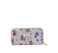 Loungefly Disney Mickey Minnie Mouse Geldbörse Reißverschluss Clutch AOP Floral, Mehrfarbig, Clutch Wallet