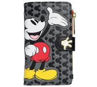 Loungefly Disney Mickey Mouse Geldbörse aus Kunstleder mit Druckknopfverschluss und Klappe