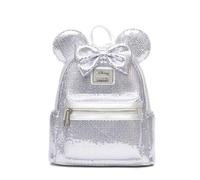 Loungefly Disney Minnie Mouse Platinum Pailletten Damen Rucksack