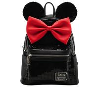 Loungefly Disney Minnie Mouse Schwarze Pailletten Damen Schultertasche mit Doppelriemen