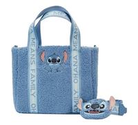 Loungefly Disney Stitch Plüsch-Sherpa-Tragetasche mit Münzbeutel, Mehrfarbig/Meereswellen (Ocean Tides)