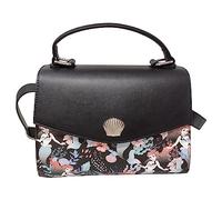 Loungefly Disney The Little Mermaid Ariel Allover-Blumen-Print Crossbody Satchel Handtasche Geldbörse, Schwarz, Medium