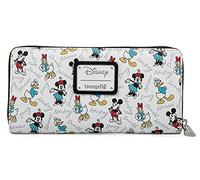Loungefly Disney Wallet Mickey Minnie Mouse Daisy Donald Duck Zip Clutch White