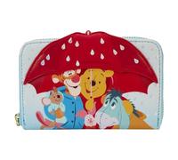 Loungefly Disney Winnie Puuh und seine Freunde Rainy Day Geldbörse mit Reißverschluss, Blau, cremefarben