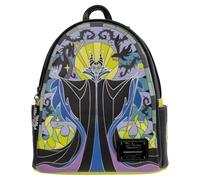 Loungefly Exclusives Disney Dornröschen Maleficent Buntglas-Mini-Rucksack, Entertainment Earth exklusiv, Kunstleder, 26,7 cm H x 20,3 cm L x 14 cm D, mehrfarbig, Unisex