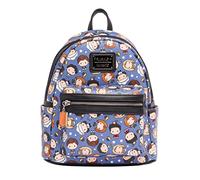 Loungefly F.R.I.E.N.D.S. AOP Chibi Character Schultertasche mit Doppelriemen, Blau