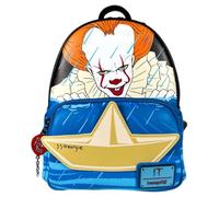 Loungefly IT Pennywise Mini-Rucksack mit Dachrinnenszene, Cosplay, vRare Exclusive, Schwarz, Mini Backpack, Pennywise Mini Rucksack Vrare Exclusive