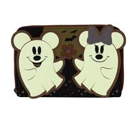 Loungefly Geldbörse Disney Mickey & Minnie Floral Ghost Glow, umlaufender Reißverschluss, Mehrfarbig