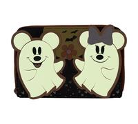 Loungefly Geldbörse Disney Mickey & Minnie Floral Ghost Glow, umlaufender Reißverschluss, Mehrfarbig