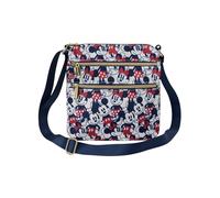 Loungefly Mickey and Minnie Mouse Crossbody Purse Damen Passport Bag Navy Nylon, Cream