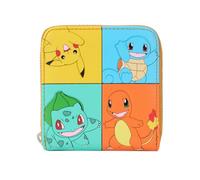 Loungefly Geldbörse Pokemon Color Block Staters mit umlaufendem Reißverschluss, Mehrfarbig, Small
