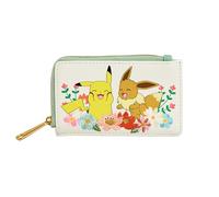 Loungefly Pokemon - Pikachu & Eevee - Floral Wallet - Niedliche Sammelhandtasche - Geschenkidee - Kartenhalter mit Mehreren Kartenfächern - Offizielle Handelswaren - Für Mädchen und Frauen und Damen