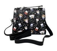Loungefly Sanrio Hello Kitty Zodiac Allover-Print Crossbody Satchel Handtasche Geldbörse, Schwarz, Medium