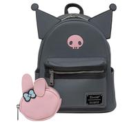 Loungefly Sanrio Kuromi and My Melody Best Friends Forever Exklusiver Mini-Rucksack mit Münzbörse, Schwarz, Medium