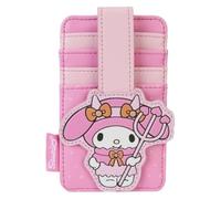 Loungefly Sanrio My Melody Halloween Kartenhalter - Rosa, Cartoon-Teufel-Design, herzförmiger Ausweisschlitz, 4 Kartenfächer, Kunstleder, kompakter Kartenhalter für Junge Frauen & Sanrio-Fans, Pink,