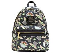 Loungefly Star Wars Baby Yoda All Over Print Damen Schultertasche mit Doppelriemen
