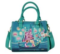 LOUNGEFLY Tangled Rapunzel Castle Glow in the Dark Crossbody Bag