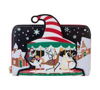 Loungefly The Nightmare Before Christmas Candy Cane Carousel Geldbörse mit Reißverschluss, Mehrfarbig, Geldbörse mit umlaufendem Reißverschluss