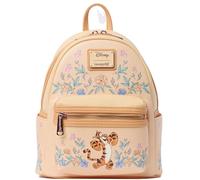 Loungefly Winnie Puuh I-Aah Mini-Rucksack, Handtasche, Blumendruck, Doppelriemen, Schultertasche, Pfirsich, Tigger