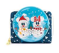 Loungefly Damen Geldbörse Mickey & Minnie Snow Globe – Zip-Around – Blau