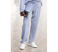Loungehose COPENHAGEN STUDIOS, Damen, Gr. 32/34, N-Gr, blau (hellblau), Sweatware, Obermaterial: 54% Modal, 40% Polyester, 6% Elasthan, unifarben, bequem lang, Hosen Loungehose, extra softes Material 