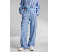 Loungehose COPENHAGEN STUDIOS, Damen, Gr. 44/46, N-Gr, blau (blau gestreift), Sweatware, Obermaterial: 48% Polyester, 47% Viskose, 5% Elasthan, gestreift, bequem, Hosen Loungehose, Weiches, hochwertig
