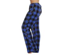 Loungehose Damen Pants Pijama Pyjama Schlafhosen Schlafanzug Schlafanzug 7/8 Hose Fleece Weihnachts Schlafhose Halloween Baumwolle Pyjama Hose Damen Lang Blau L