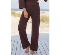 Loungehose ELBSAND, Damen, Gr. 32/34, N-Gr, braun, Strick, Obermaterial: 50% Viskose, 28% Polyester, 22% Nylon, unifarben, bequem, Hosen Loungehose, hochwertiger Strick mit Logoschriftzug (48754756-32