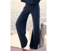 Loungehose ELBSAND, Damen, Gr. 36/38, N-Gr, marine, Feinstrick, Obermaterial: 55% Baumwolle, 45% Nylon, unifarben, bequem lang, Hosen Loungehose, aus hochwertigem Feinstrick, Loungewear (88428462-36)