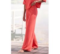 Loungehose ELBSAND, Damen, Gr. 36/38, N-Gr, rot, Feinstrick, Obermaterial: 55% Baumwolle, 45% Nylon, unifarben, bequem lang, Hosen Loungehose, aus hochwertigem Feinstrick, Loungewear (73975102-36) rot