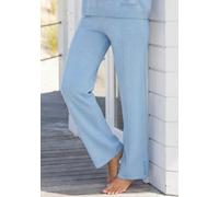 Loungehose ELBSAND, Damen, Gr. 40/42, N-Gr, blau (hellblau), Strick, Obermaterial: 50% Viskose, 28% Polyester, 22% Nylon, unifarben, bequem, Hosen Loungehose, hochwertiger Strick mit Logoschriftzug (5
