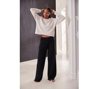 Loungehose FRENCH CONNECTION, Damen, Gr. 40/42, N-Gr, schwarz, Obermaterial: 55% Viskose (LENZING™ ECOVERO™), 40% Polyester, 5% Elasthan. Taschenfutter: 100% Polyester, unifarben, Basic, bequem lang, 