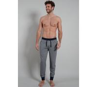 Loungehose GÖTZBURG "Brooklyn", Herren, Gr. 56 (XXL), N-Gr, blau (blau, mittel, minimal), Single Jersey, Obermaterial: 100% Baumwolle, gemustert, bequem lang, Hosen Loungehose, Baumwolle, Seitentasche