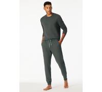 Loungehose lang Sweatware Organic Cotton Bündchen dunkelgrün - Mix+Relax 56