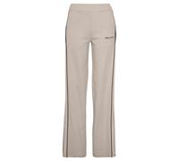 Loungehose LASCANA, Damen, Gr. 44/46, N-Gr, beige (sand), Sweatware, Obermaterial: 100% Baumwolle, bestickt, unifarben, bequem lang, Hosen Loungehose, Loungeanzug (35663200-44) sand