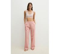 Loungehose MARC O'POLO, Damen, Gr. M, N-Gr, rosa (mauve gestreift), Web, Obermaterial: 100% Baumwolle, lang, Hosen Loungehose, mit geradem Bein, für Homewear, aus gewebter Baumwolle (56470660-M) mauve