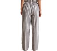 Loungehose MARC O'POLO "Mix & Match Woven", Damen, Gr. XL, N-Gr, grau (castlerock stripe), Popeline, Obermaterial: 100% Baumwolle, gestreift, regular fit lang, Hosen Loungehose, mit weitem, locker fal