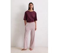 Loungehose MARC O'POLO "Mix N Match Cotton", Damen, Gr. XS, N-Gr, mauve, Stoff, Obermaterial: 100% Baumwolle, Minimalmuster, bedruckt, bequem lang, Hosen Loungehose, seitliche Taschen, Baumwolle, weic